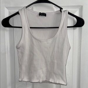 White Crop Tank Top